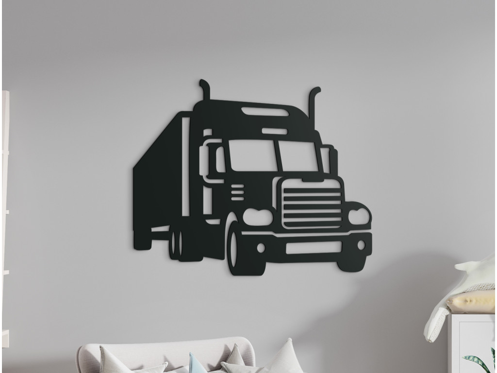 Nálepka na stenu do detskej izby Americký kamión (Dimensioni del quadro 65 x 79 cm, Colore del quadro Antracite)