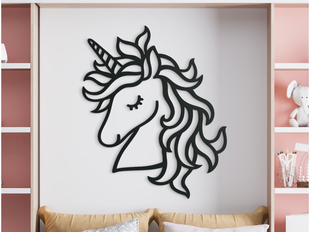 Detská nálepka na stenu Zasnený jednorožec (Dimensioni del quadro 78 x 65 cm, Colore del quadro Antracite)