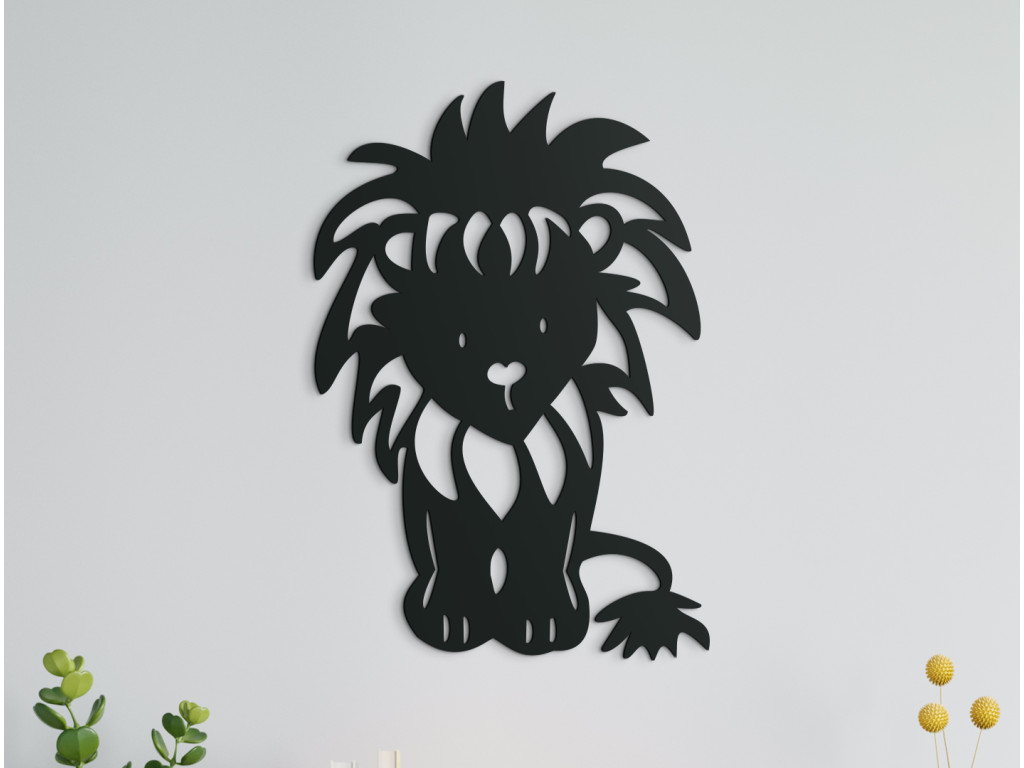 Drevená nálepka na stenu Levík (Dimensioni del quadro 89 x 60 cm, Colore del quadro Antracite)