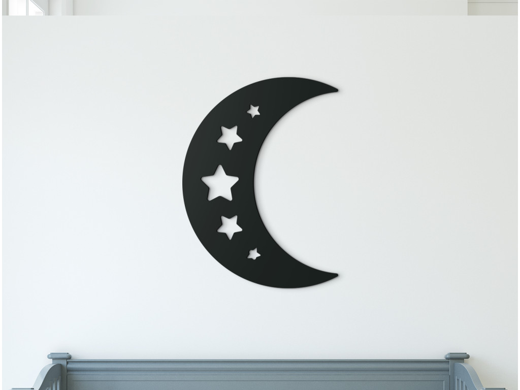 Detská nálepka na stenu Mesiačik (Dimensioni del quadro 65 x 47,5 cm, Colore del quadro Antracite)