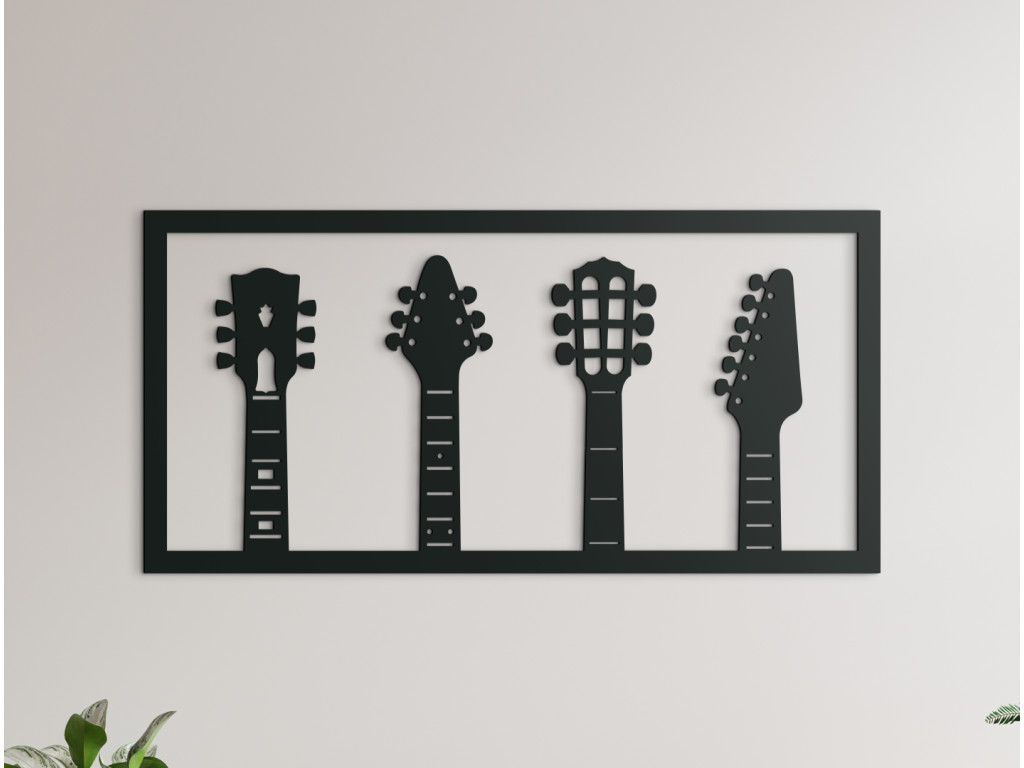 Drevený obraz na stenu Gitary (Dimensioni del quadro 44 x 89 cm, Colore del quadro Antracite)