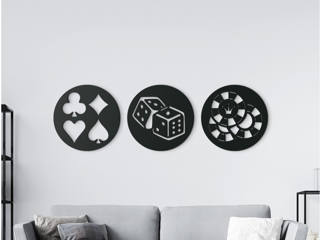 3-dielny obraz na stenu Poker (Dimensioni del quadro 41 x 133 cm, Colore del quadro Antracite)