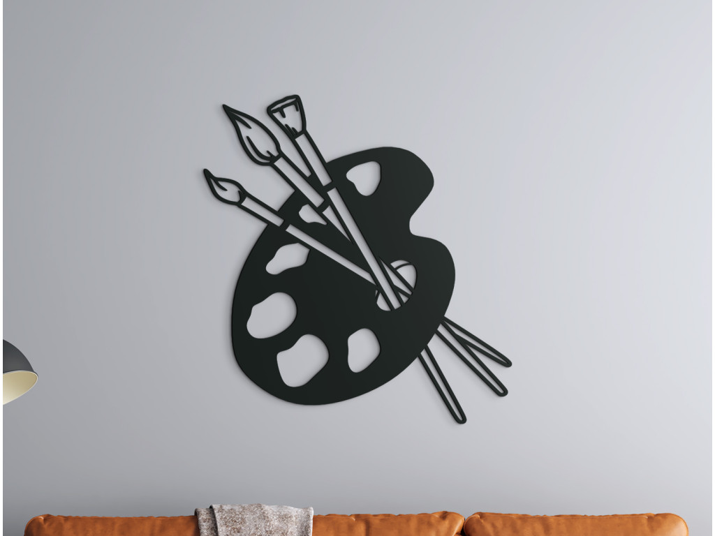 Drevená nálepka Maliarska výbava (Dimensioni del quadro 69,5 x 65 cm, Colore del quadro Antracite)