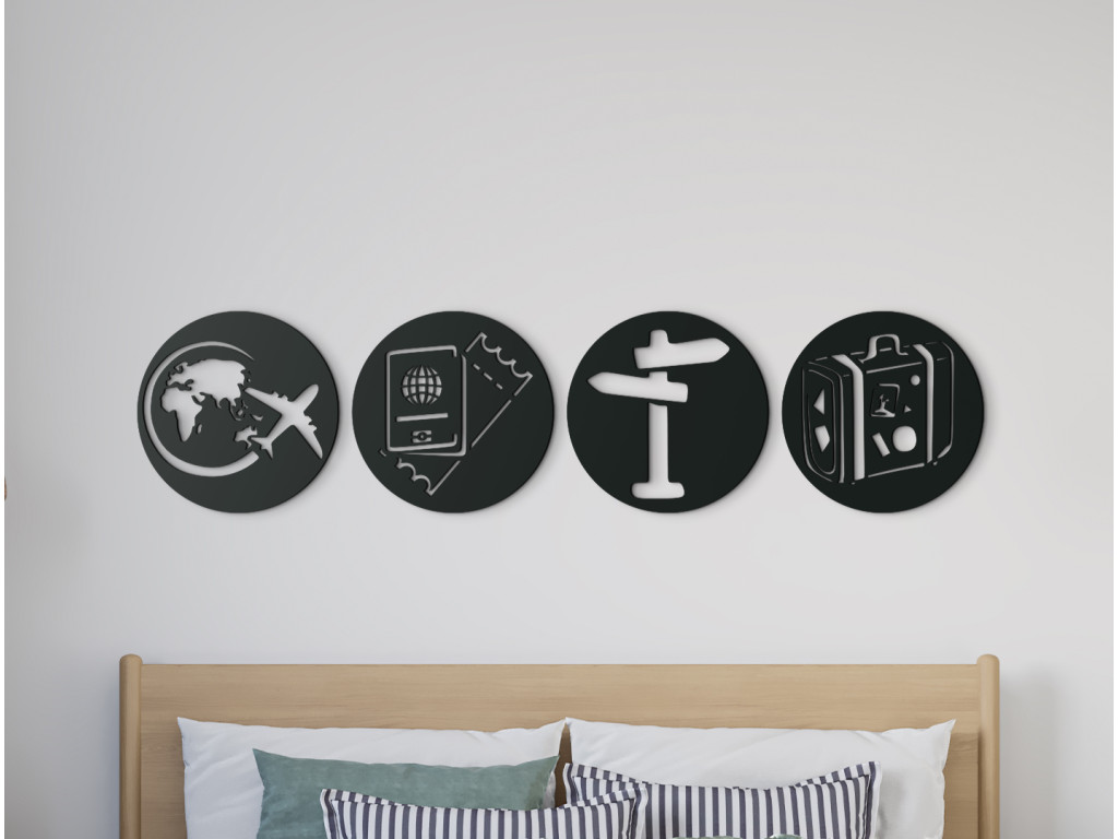 Viacdielny drevený obraz Cestovateľ (Dimensioni del quadro 31,5 x 133 cm, Colore del quadro Antracite)