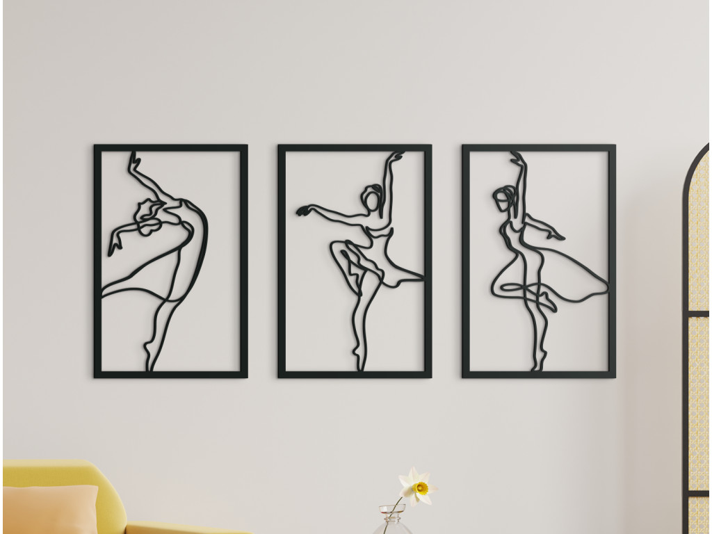 3-dielny obraz na stenu Baletky (Dimensioni del quadro 59,5 x 133 cm, Colore del quadro Antracite)