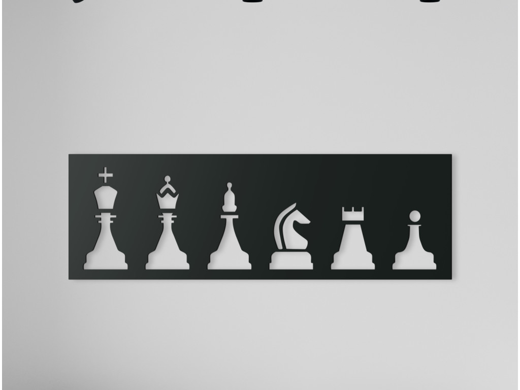 Drevený obraz na stenu Šachy (Dimensioni del quadro 43,5 x 133 cm, Colore del quadro Antracite)