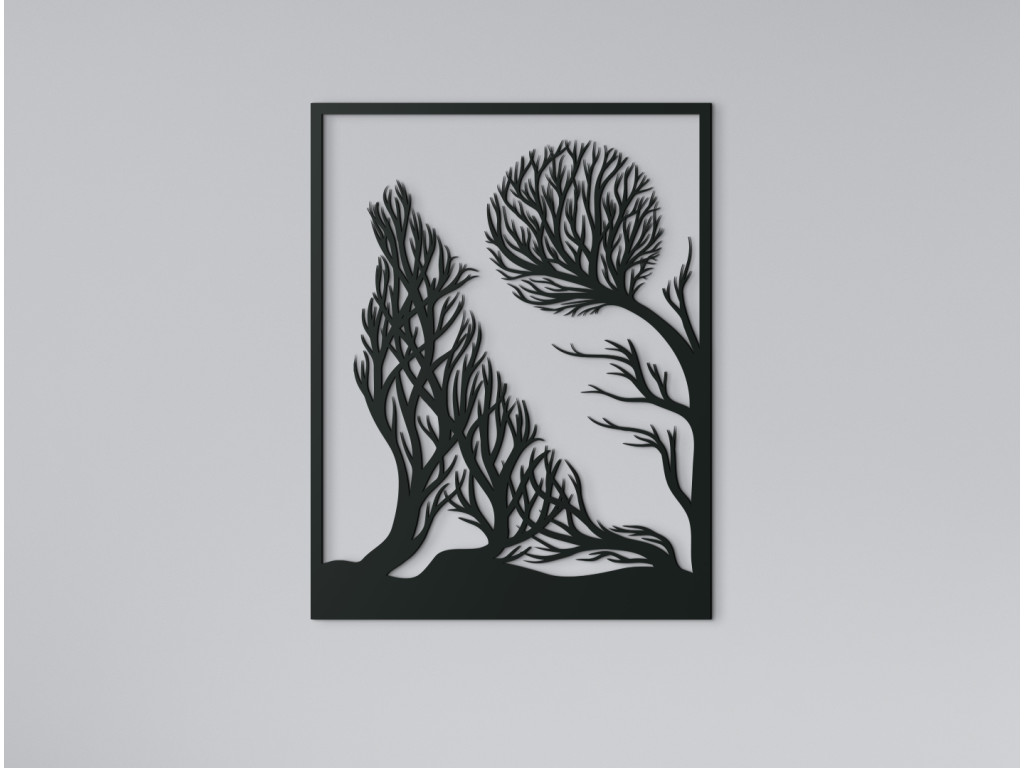 3D obraz na stenu Vyjúci vlk (Dimensioni del quadro 84 x 65 cm, Colore del quadro Antracite)