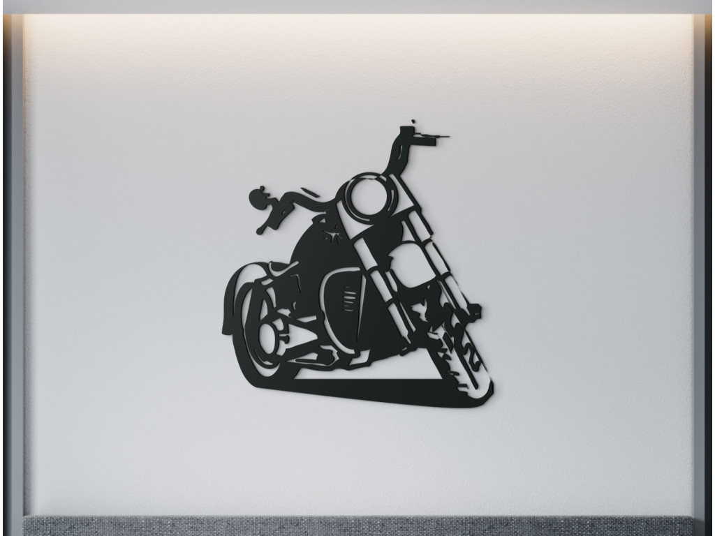 Drevená nálepka na stenu Chopper (Dimensioni del quadro 71,5 x 65 cm, Colore del quadro Antracite)