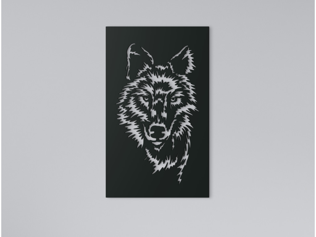 Drevený obraz na stenu Vlk - samotár (Dimensioni del quadro 65 x 39 cm, Colore del quadro Antracite)