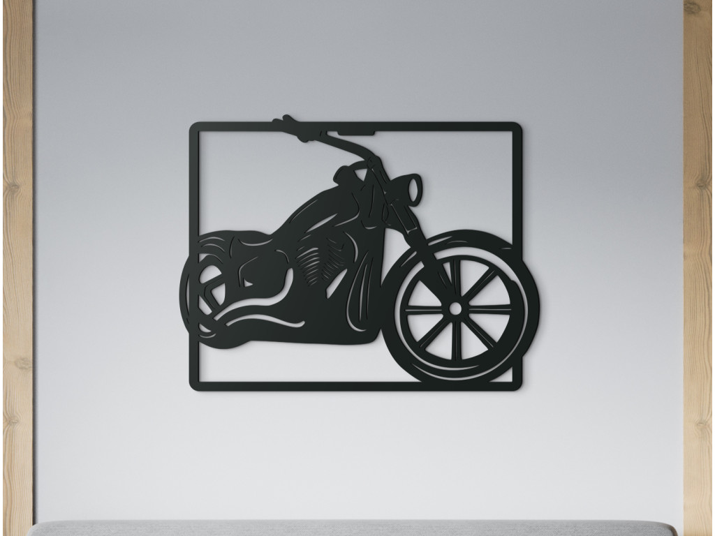Drevený obraz na stenu Chopper (Dimensioni del quadro 65 x 84,5 cm, Colore del quadro Antracite)