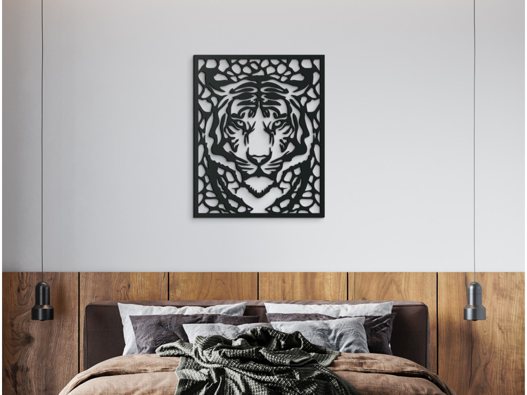 Drevený obraz na stenu Tiger (Dimensioni del quadro 81 x 65 cm, Colore del quadro Antracite)