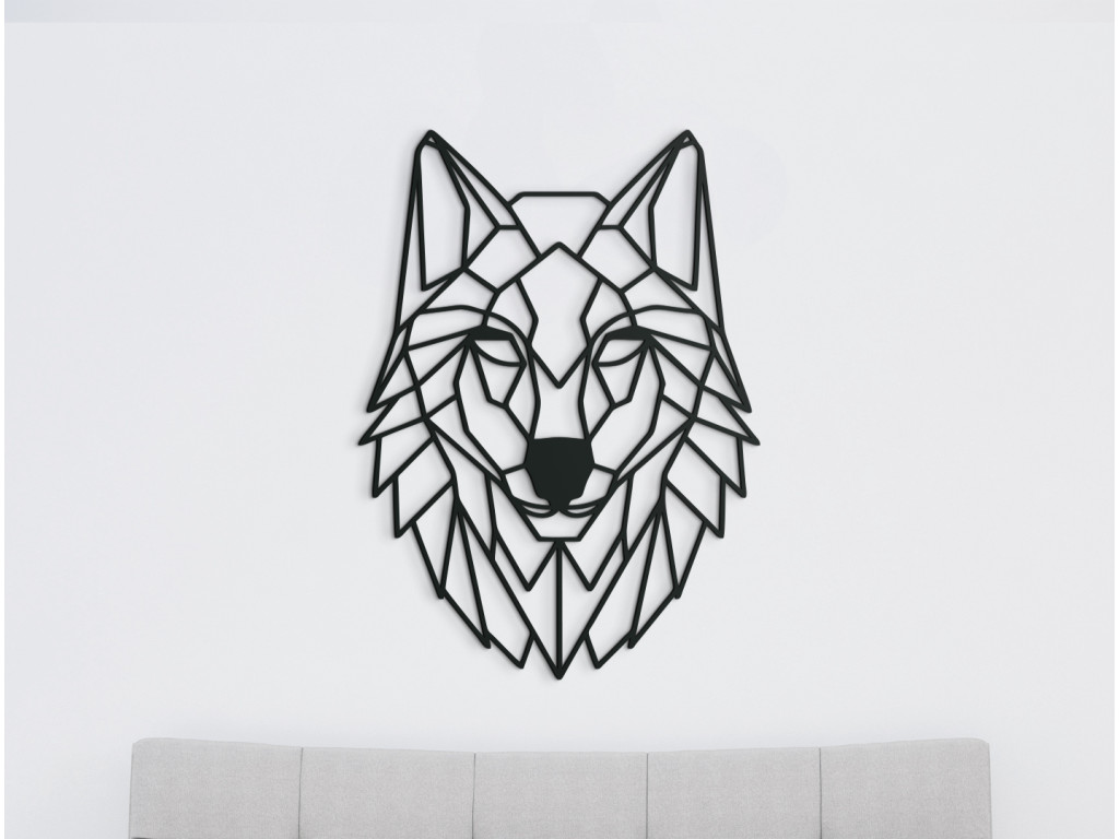 3D nálepka na stenu Polygonálny vlk (Dimensioni del quadro 89 x 64,5 cm, Colore del quadro Antracite)