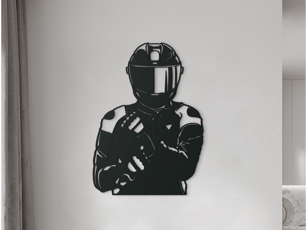 Drevená nálepka Motorkár (Dimensioni del quadro 89 x 64 cm, Colore del quadro Antracite)