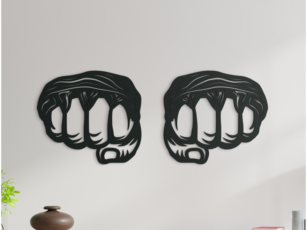 Drevená nálepka Boxerské ruky (Dimensioni del quadro 36 x 89 cm, Colore del quadro Antracite)