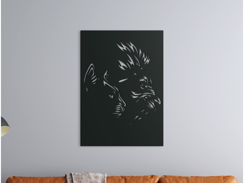 Drevený obraz na stenu Levica a lev (Dimensioni del quadro 89 x 63,5 cm, Colore del quadro Antracite)