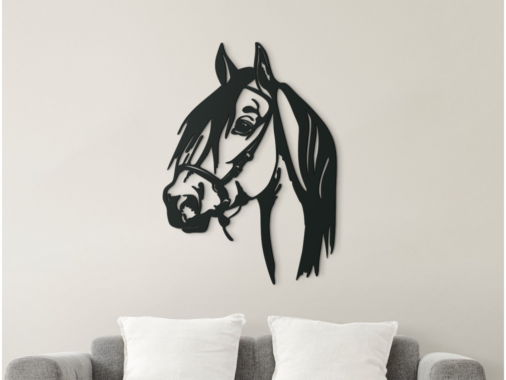 Drevená nálepka Kôň s ohlávkou (Dimensioni del quadro 89 x 63,5 cm, Colore del quadro Antracite)