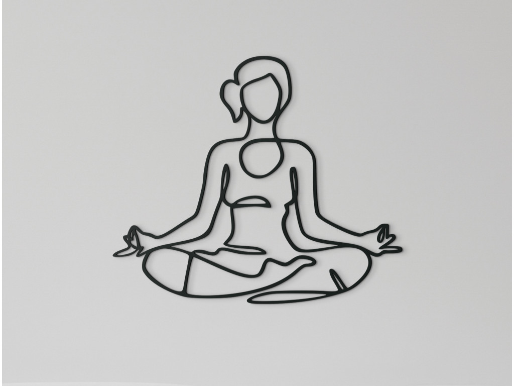 Drevená nálepka na stenu Meditácia (Dimensioni del quadro 55,5 x 65 cm, Colore del quadro Antracite)