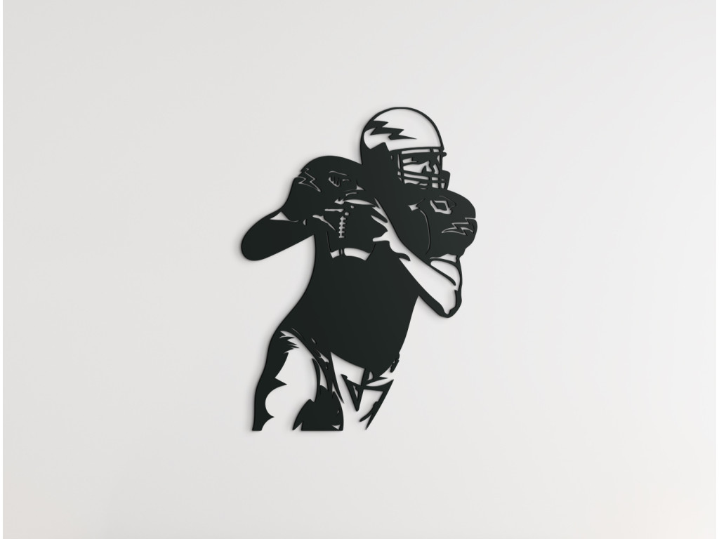 Drevená nálepka Hráč amerického futbalu (Dimensioni del quadro 89 x 64,5 cm, Colore del quadro Antracite)