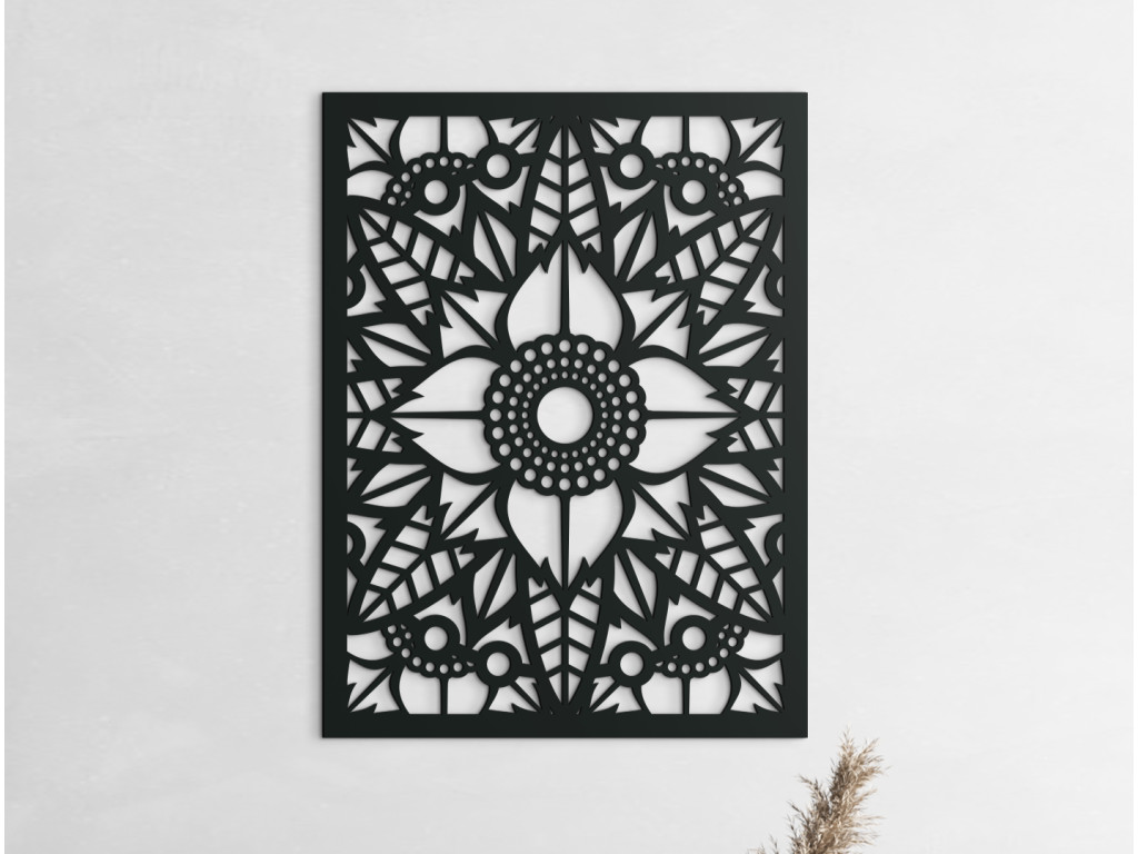 3D panel na stenu Magický kvet (Dimensioni del quadro 86,5 x 65 cm, Colore del quadro Antracite)