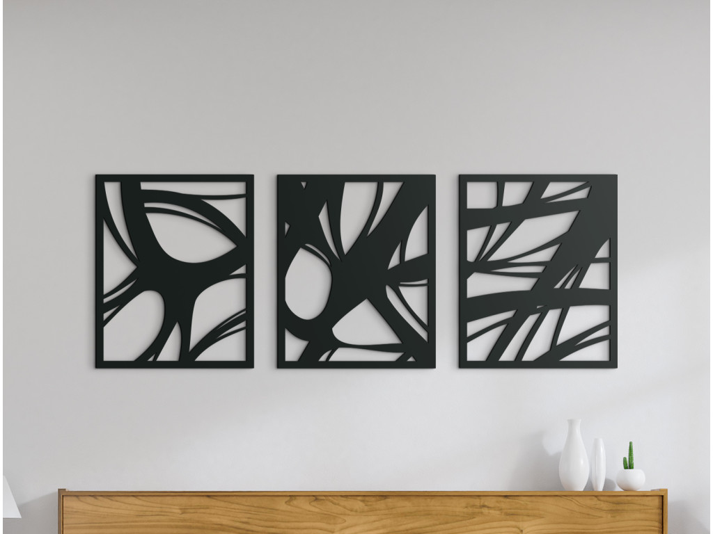 3-dielny drevený obraz Moderna (Dimensioni del quadro 50 x 133 cm, Colore del quadro Antracite)