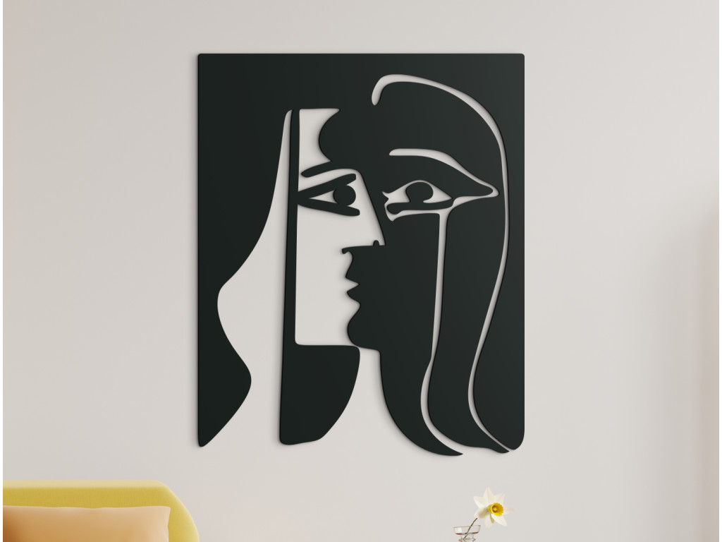 Kubistický obraz Dve tváre ženy (Dimensioni del quadro 80 x 65 cm, Colore del quadro Antracite)