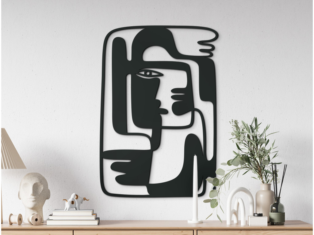 Abstraktný obraz z dreva Tvár (Dimensioni del quadro 89 x 61,5 cm, Colore del quadro Antracite)