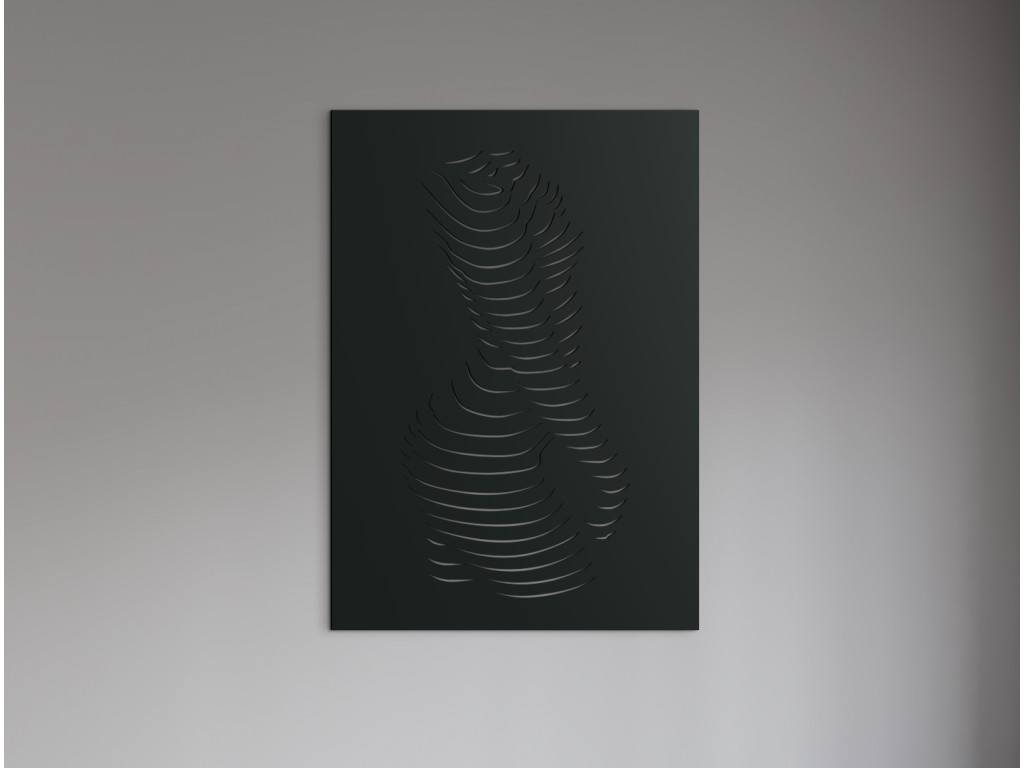 Drevený abstraktný obraz Ženské krivky (Dimensioni del quadro 89 x 63 cm, Colore del quadro Antracite)