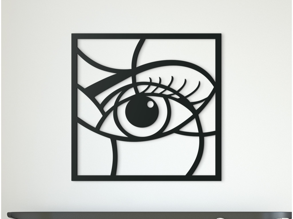 Abstraktný obraz z dreva Oko (Dimensioni del quadro 64,5 x 65 cm, Colore del quadro Antracite)