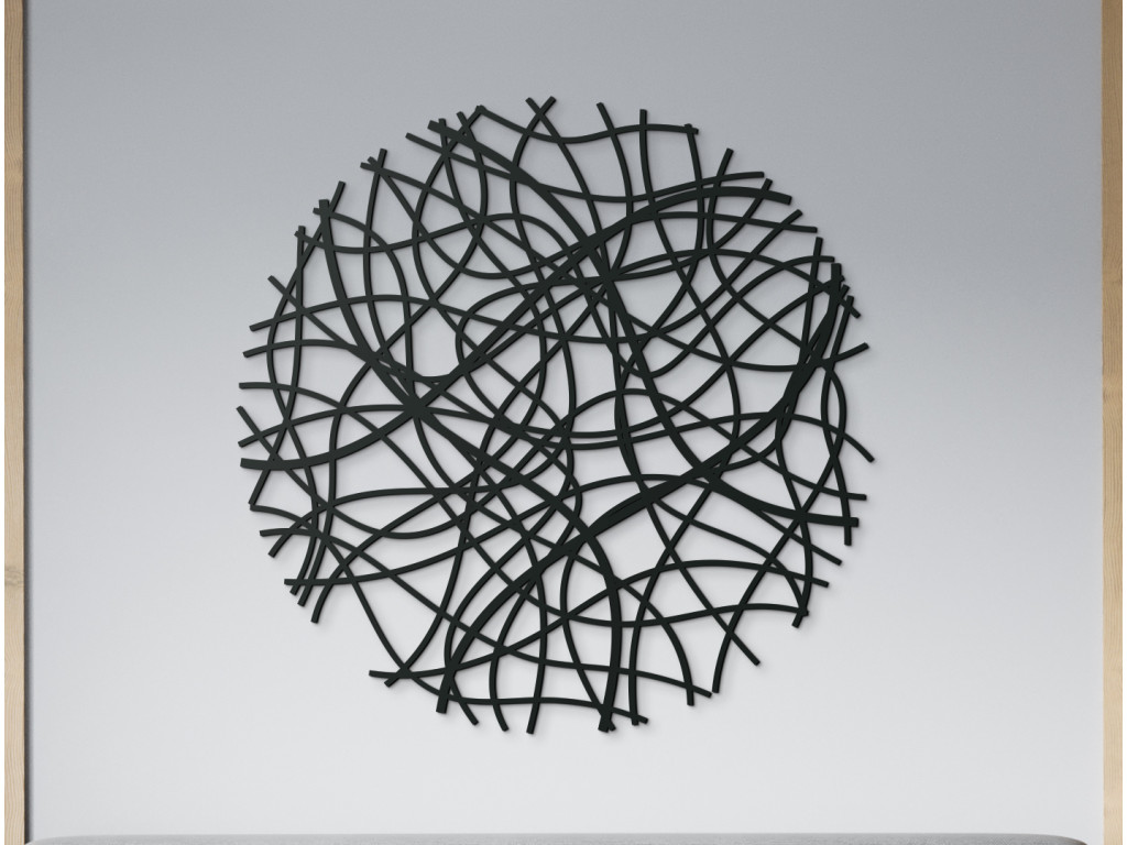 Okrúhly abstraktný obraz Prepletance (Dimensioni del quadro 65 x 65 cm, Colore del quadro Antracite)