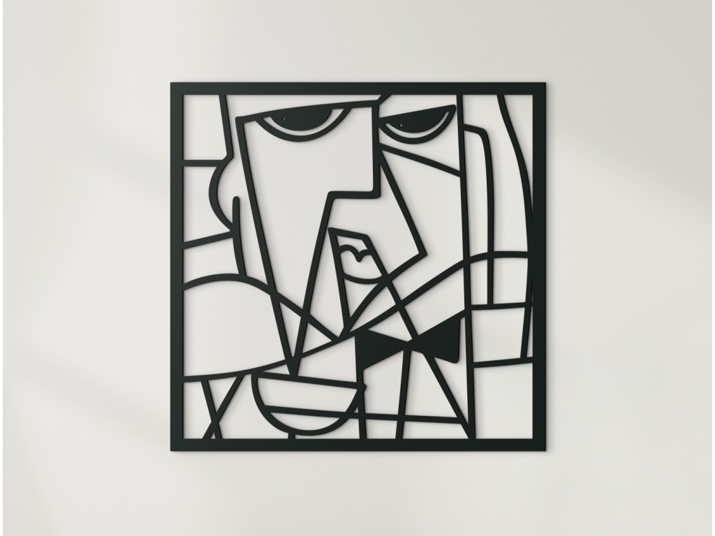 Drevený obraz na stenu Gentleman (Dimensioni del quadro 64 x 65 cm, Colore del quadro Antracite)