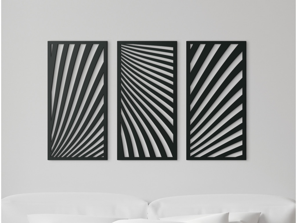 3-dielny obraz z dreva Zebrí motív (Dimensioni del quadro 89 x 148,5 cm, Colore del quadro Antracite)