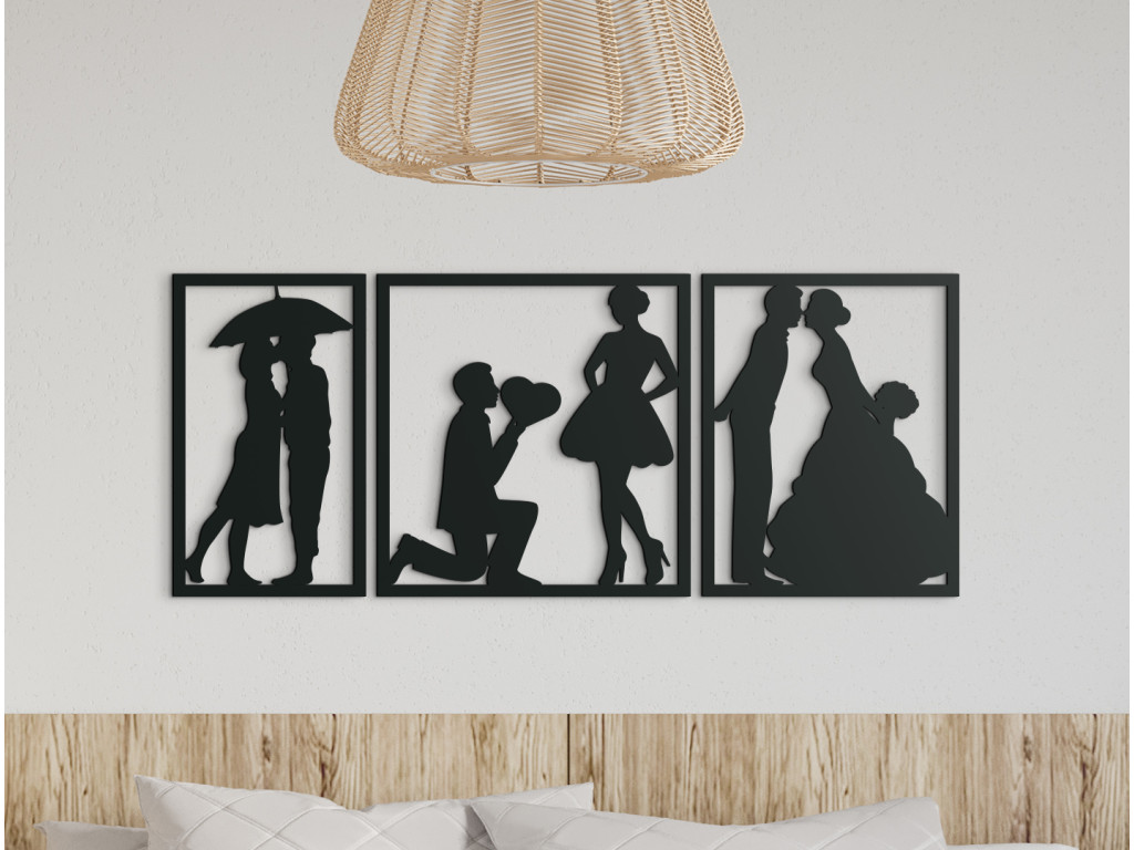 3-dielny obraz na stenu Dvorenie (Dimensioni del quadro 54,5 x 133 cm, Colore del quadro Antracite)