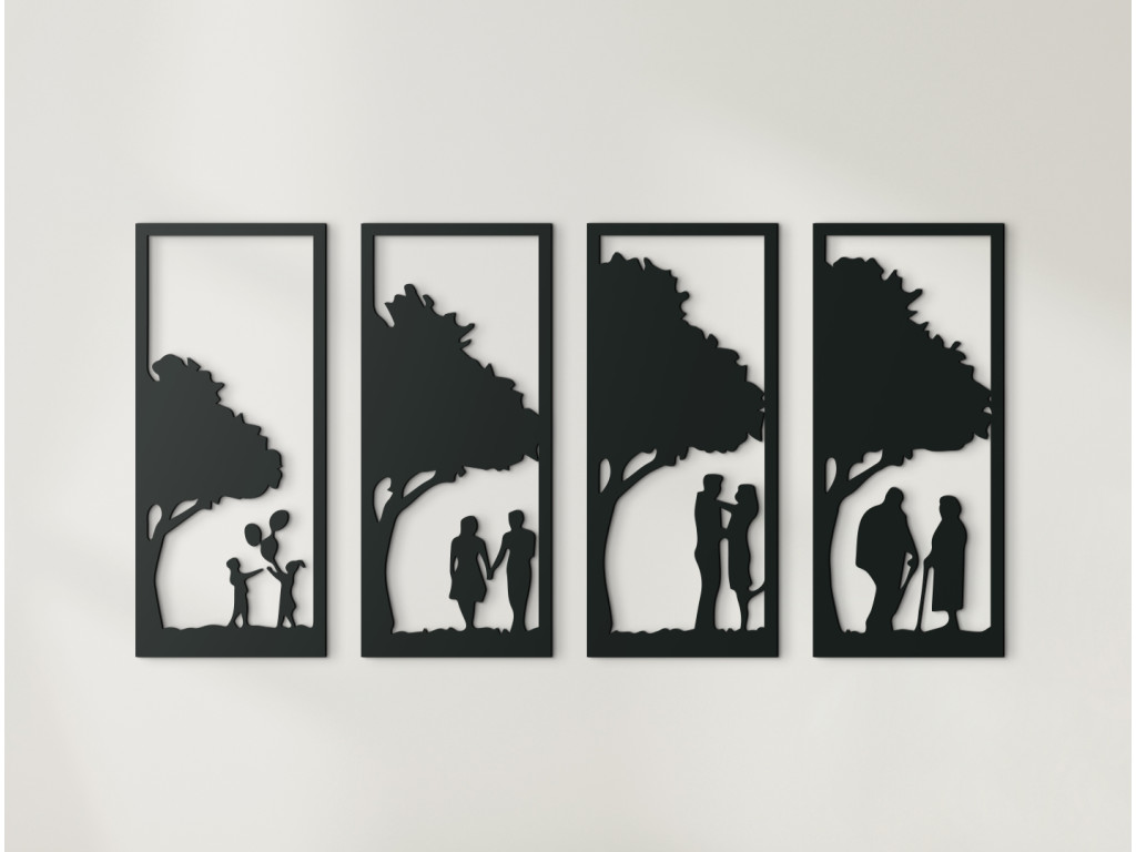 4-dielny obraz Dozrievanie v láske (Dimensioni del quadro 66,5 x 133 cm, Colore del quadro Antracite)