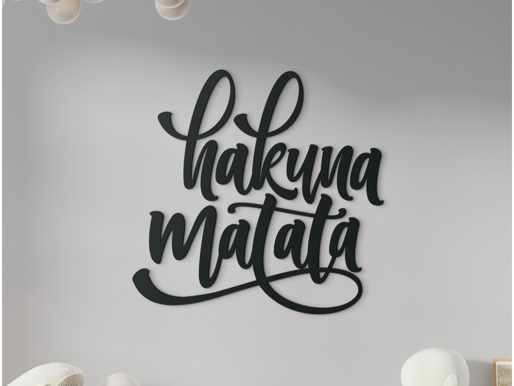 Nápis na stenu Hakuna matata (Dimensioni del quadro 81 x 83,5 cm, Colore del quadro Antracite)