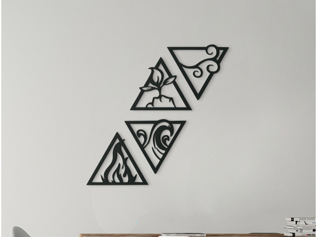 4 elementy života - oheň, voda, zem a vzduch (Dimensioni del quadro 65 x 65,5 cm, Colore del quadro Antracite)