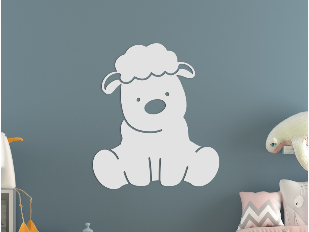 Drevená nálepka do detskej izby Ovečka (Dimensioni del quadro 89 x 77 cm, Colore del quadro Antracite)