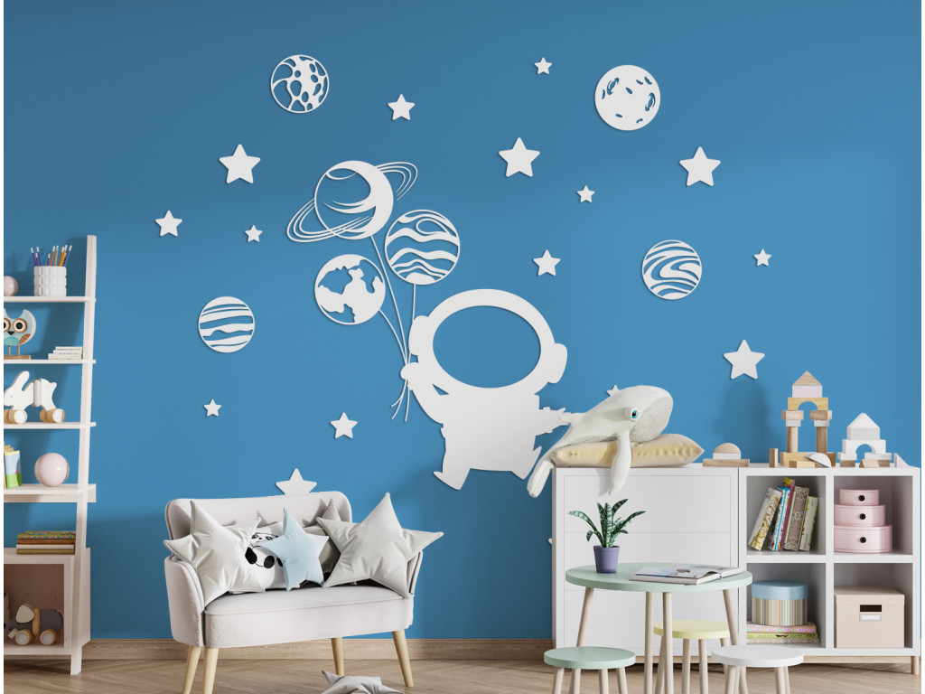 Zostava detských nálepiek Kozmonaut vo vesmíre (26 ks) (Colore del quadro Antracite)