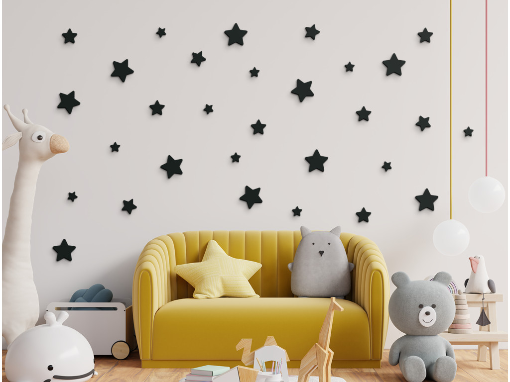 Set detských nálepiek Hviezdičky (30 ks) (Colore del quadro Antracite)