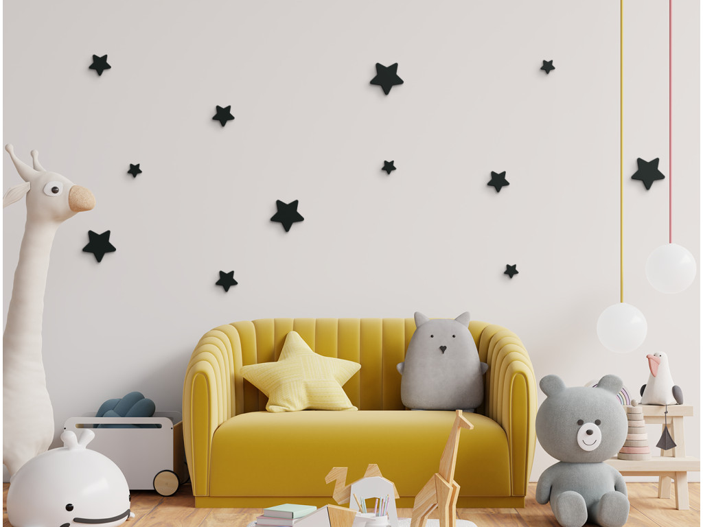 Set detských nálepiek Hviezdičky (12 ks) (Colore del quadro Antracite)