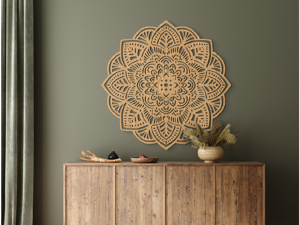 Drevená mandala Šťastie (Dimensioni del quadro 175 x 175 cm, Colore del quadro Antracite)