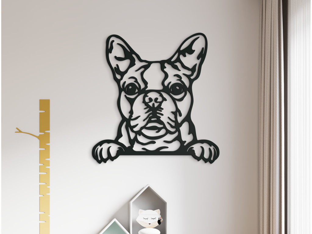 Drevený obraz Francúzsky buldoček (Dimensioni del quadro 89 x 86 cm, Colore del quadro Antracite)