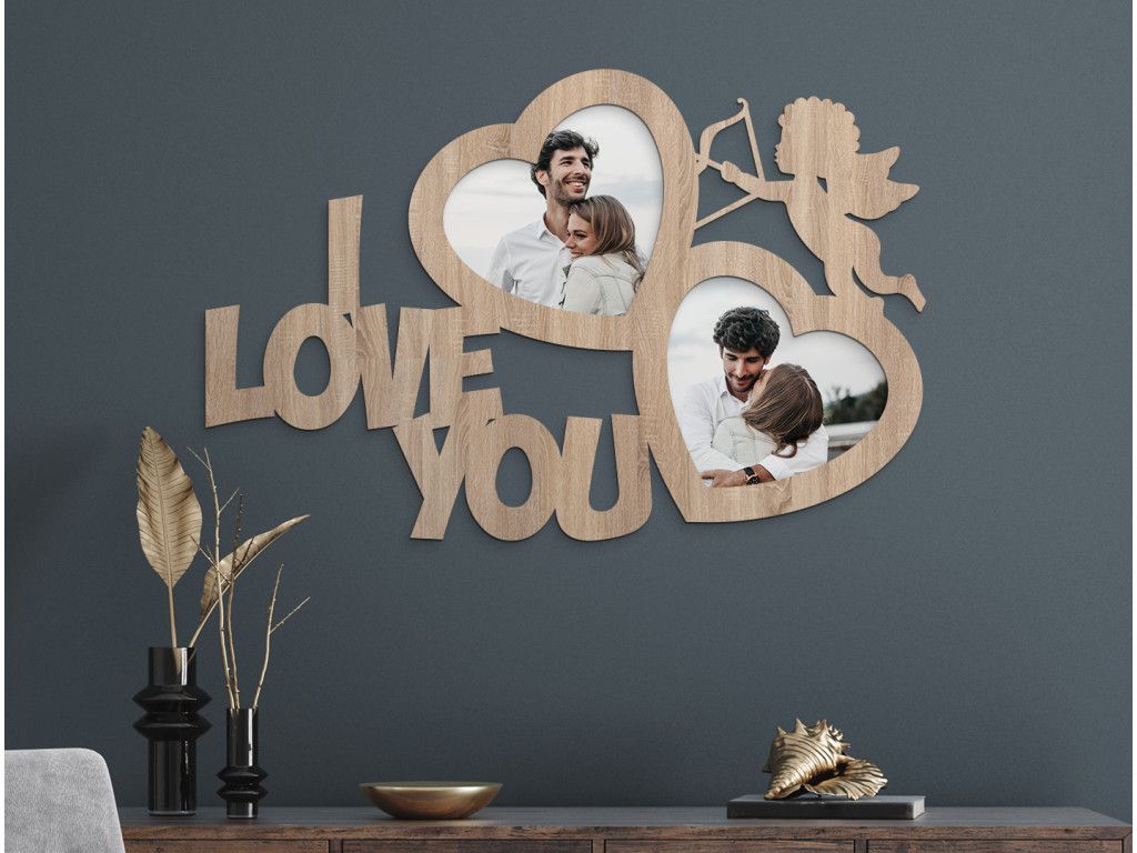 Cornice da parete I love you (Colore del quadro Grigio)