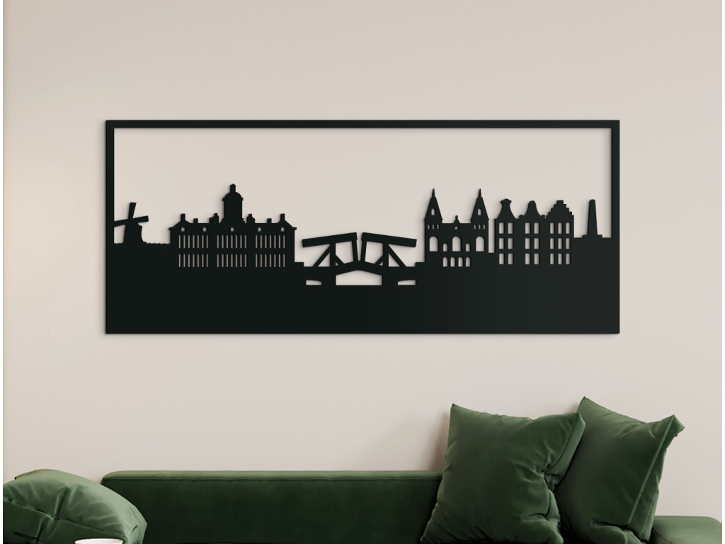 Obraz Amsterdam (Dimensioni del quadro 81 x 195 cm, Colore del quadro Antracite)