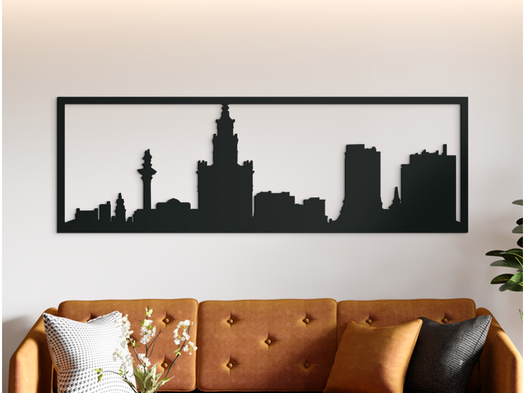 Obraz Varšava panoráma (Dimensioni del quadro 65 x 195 cm, Colore del quadro Antracite)