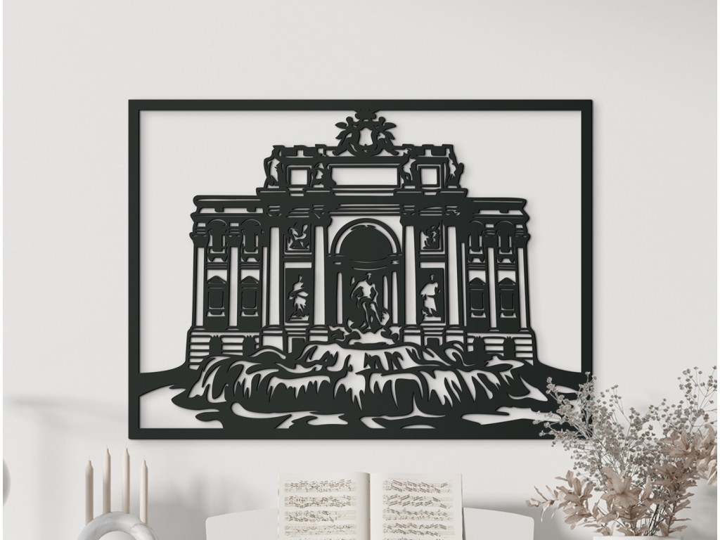 Obraz Fontána di Trevi (Dimensioni del quadro 89 x 122 cm, Colore del quadro Antracite)