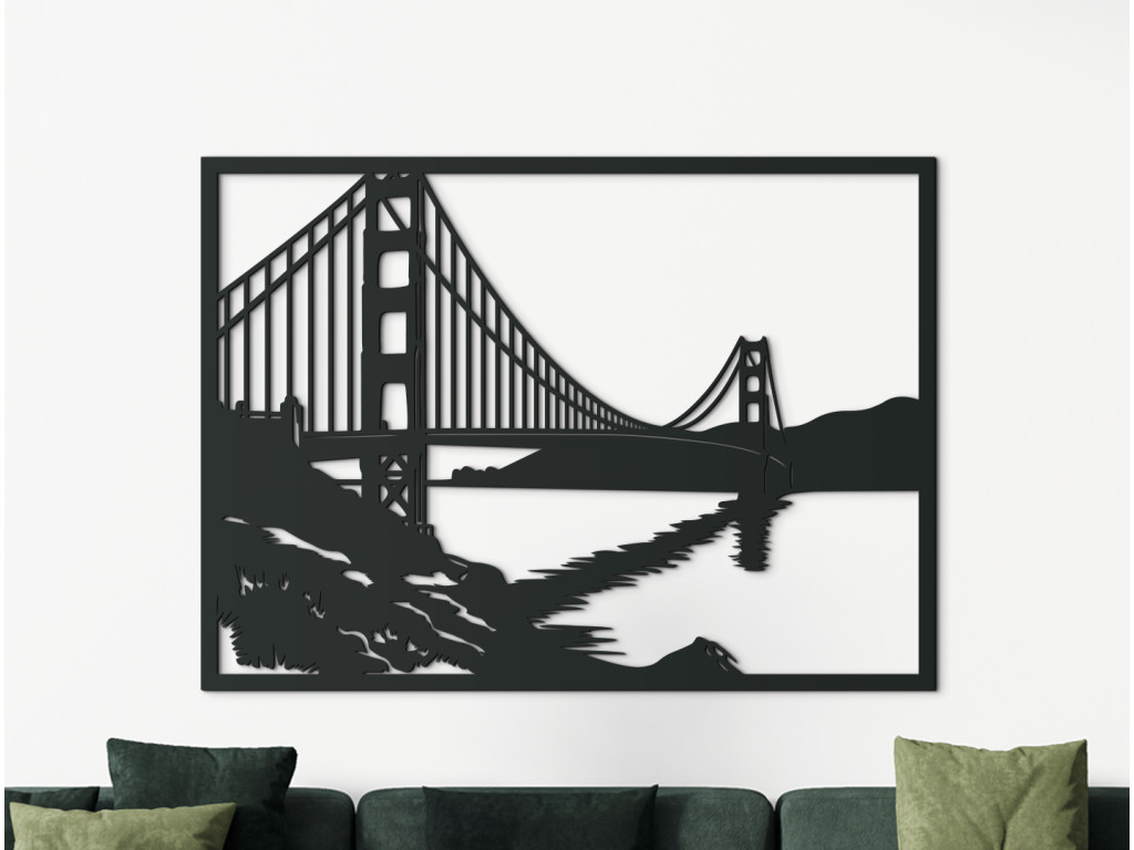 Obraz Most Golden Gate, San Francisco (Dimensioni del quadro 89 x 122 cm, Colore del quadro Antracite)