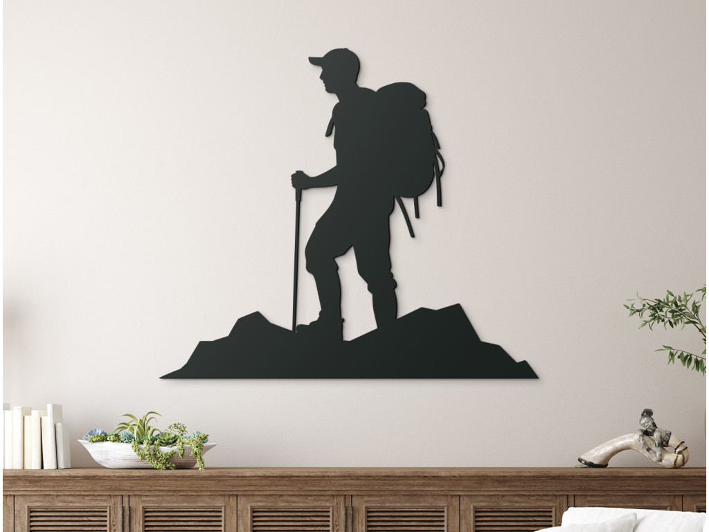 Drevený obraz na stenu Turista (Dimensioni del quadro 89 x 102 cm, Colore del quadro Antracite)