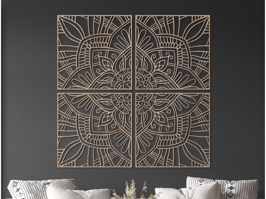 Mandala multidirezionale da parete Equilibrio (Colore del quadro Grigio, Dimensioni del quadro 93 x 93,5 cm)