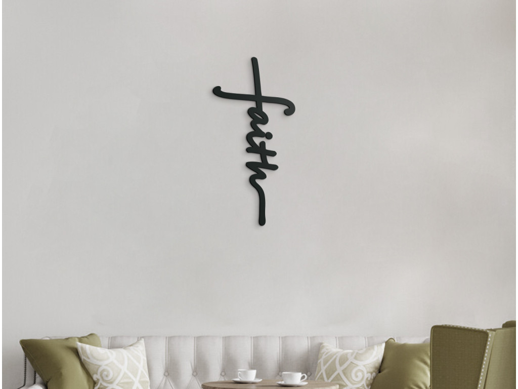 Drevený krížik s nápisom Viera (Dimensioni del quadro 65 x 31,5 cm, Colore del quadro Antracite)