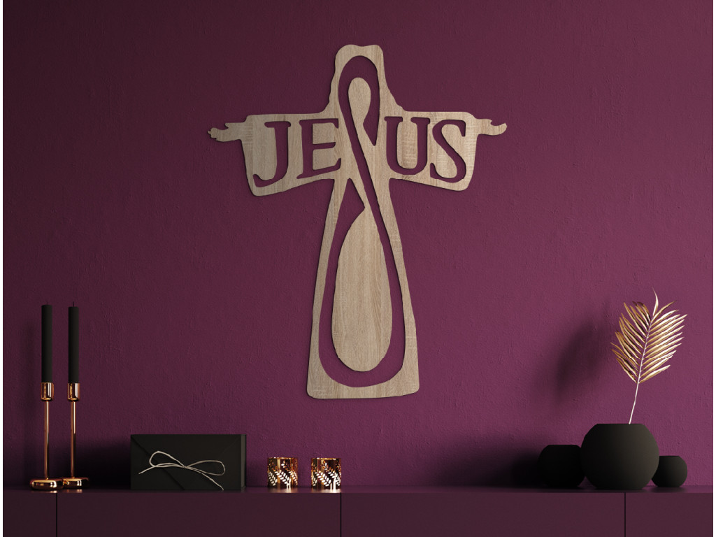 Nálepka Moderný kríž na stenu (Dimensioni del quadro 65 x 55 cm, Colore del quadro Antracite)